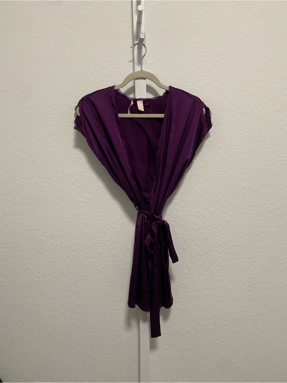 Victoria’s Secret Purple Satin Lace Trim Robe